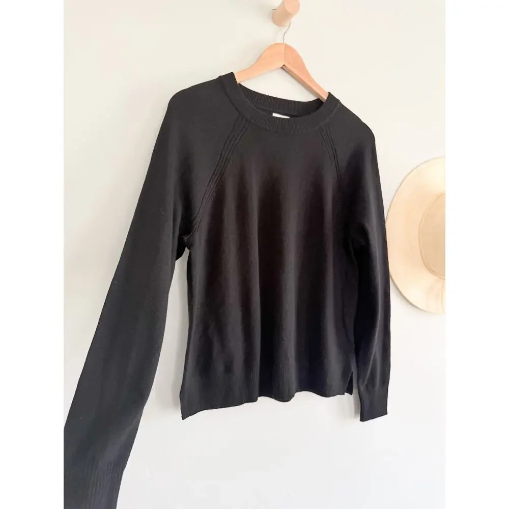 J.Crew Factory | NWT Wool Blend Boyfriend Sweater Black Relaxed | Sz S